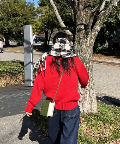 FRINGES PLAID MUFFLER