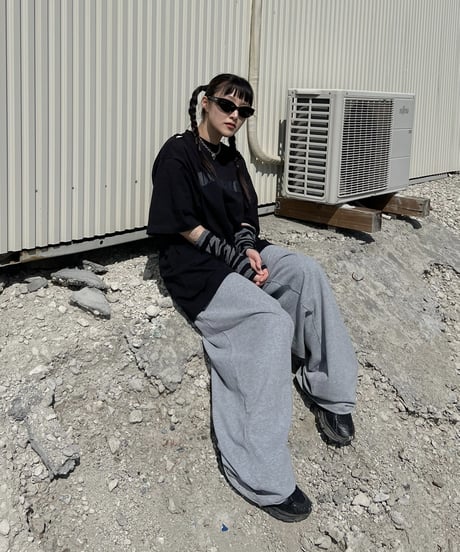 WIDE LOGO PANTS 'light gray