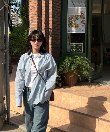 STRIPED COTTON SHIRT（2color!）