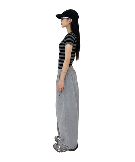 WIDE LOGO PANTS 'light gray