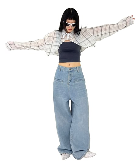 WASHED WIDE DENIM