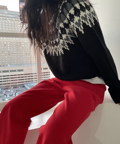 RED FLARE PANTS