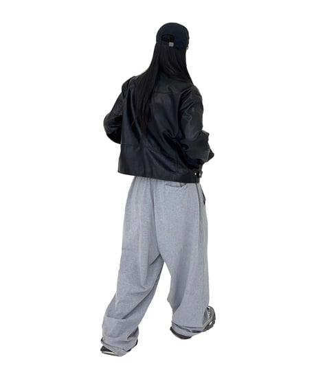 WIDE LOGO PANTS 'light gray