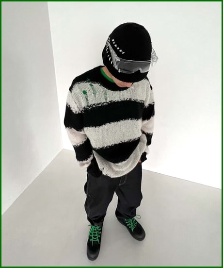 STRIPE DAMAGE KNIT