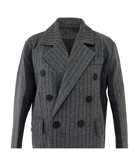 PINSTRIPE GRAY WOOL COAT