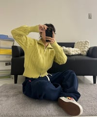 DOUBLE ZIP CABLE KNIT（2color!）