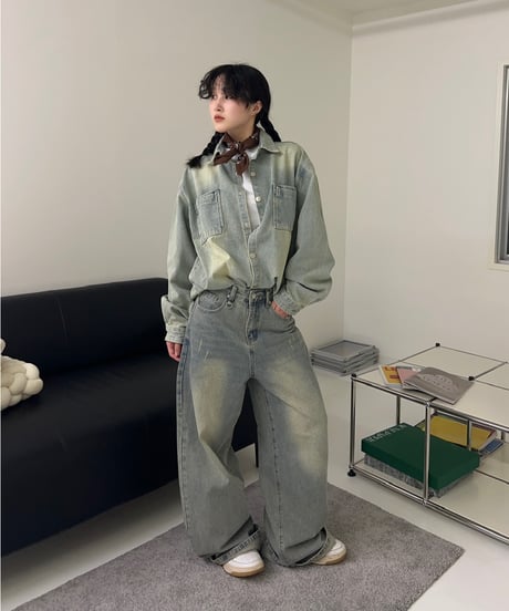 ［Restock］WASHED PALE JEANS SET