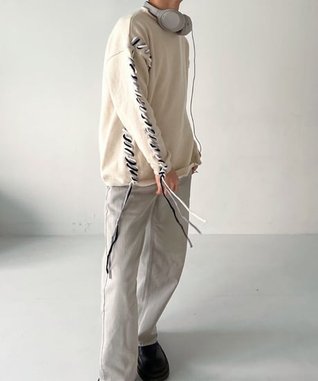 STRING CREW NECK KNIT（2color）