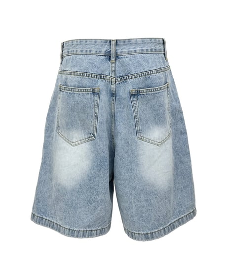 SOLID WASHING DENIM SHORTS（2color!）