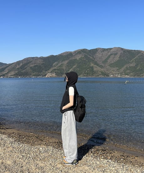 WIDE LOGO PANTS 'light gray