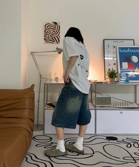 SOLID WASHING DENIM SHORTS（2color!）
