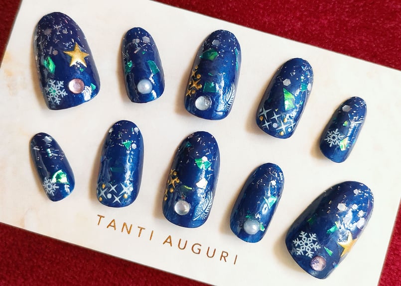 ｷﾗｷﾗBlueロングネイルﾁｯﾌﾟ✵੯•`໒♥ | glitters for myself♥