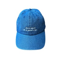 IN A GOOD WAY. LOCAL SUCKS CAP (DENIM/WHITE)