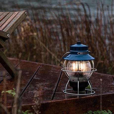 *BAREBONES* Railroad Lantern Ocean Blue