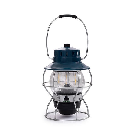 *BAREBONES* Railroad Lantern Ocean Blue