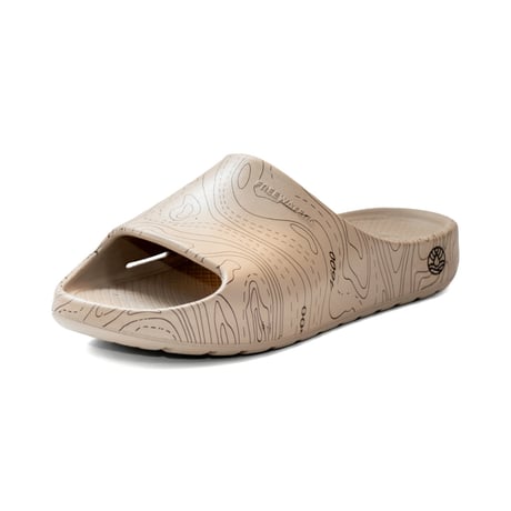 FREEWATERS Mens Cloud9 Slide - Topography Taupe Print -