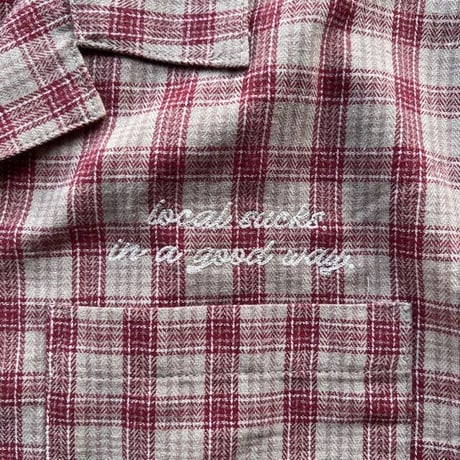 IN A GOOD WAY. FLANNEL CHECK SHIRT (TAN/RED)