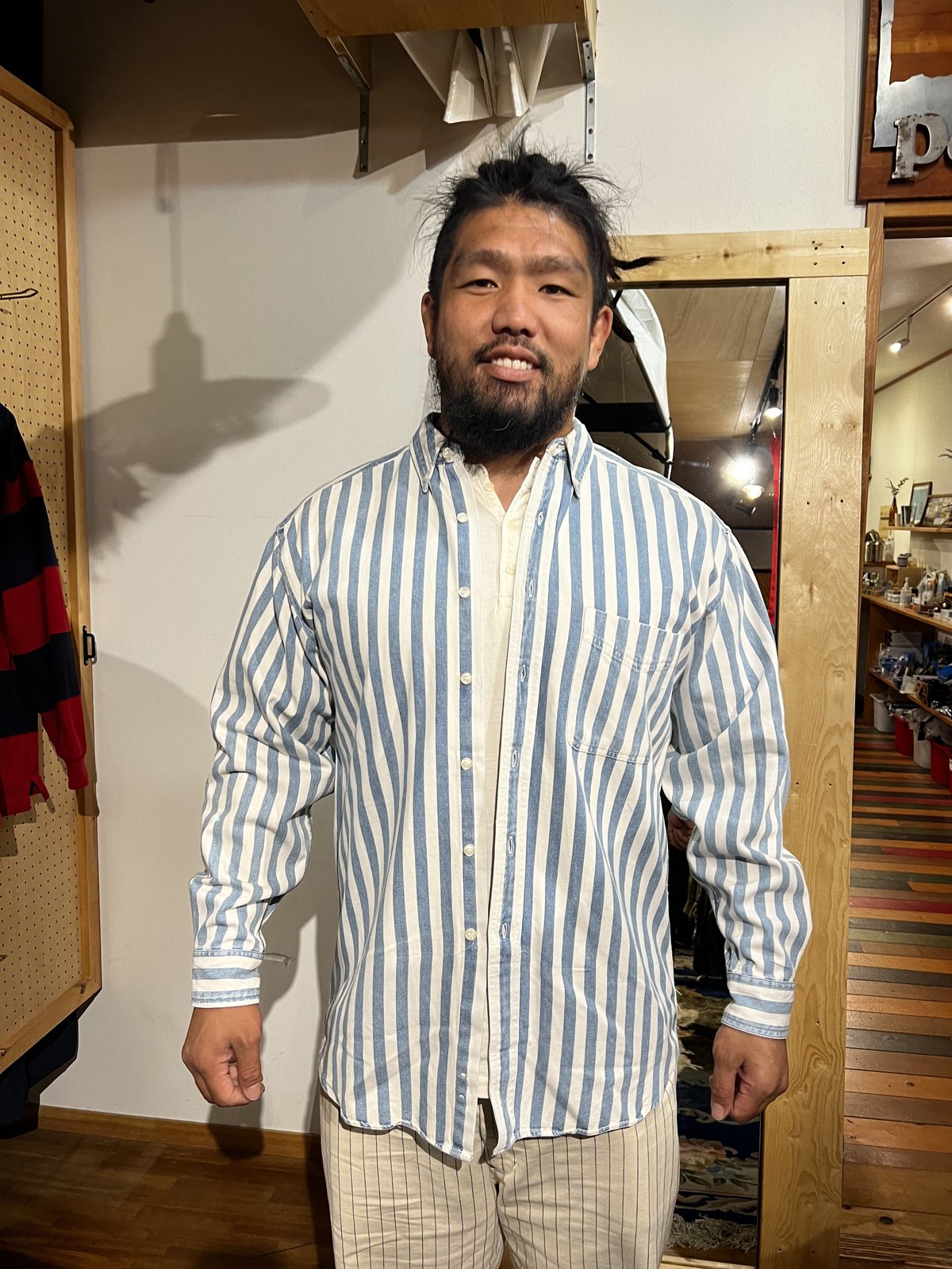 old gap ストライプシャツ XL - Tシャツ/カットソー(半袖/袖なし) 【希少】Old gap XL 硬い生地 ストライプ シャツ 赤 オールドギャップ