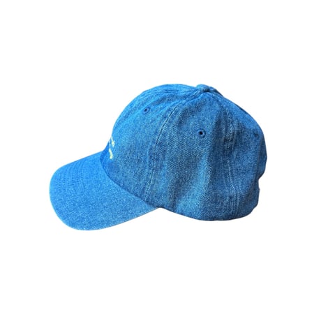 IN A GOOD WAY. LOCAL SUCKS CAP (DENIM/YELLOW)