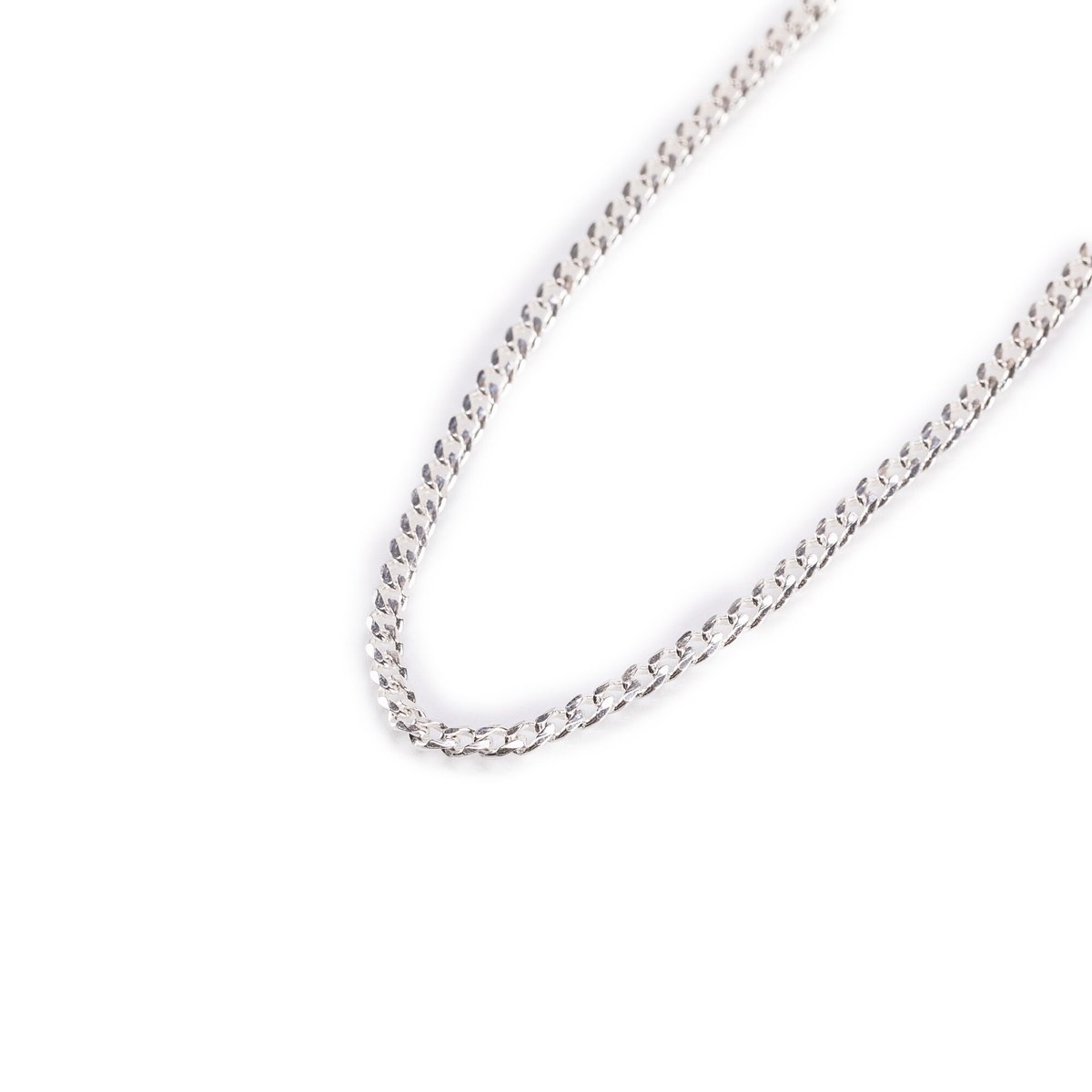 イタリア シルバー 925 喜平 チェーン ネックレス Itary Silver Curb Chain Necklace   サイズ：55cm  シルバーアクセサリー 6面カット  メンズ  レディース  【新品】