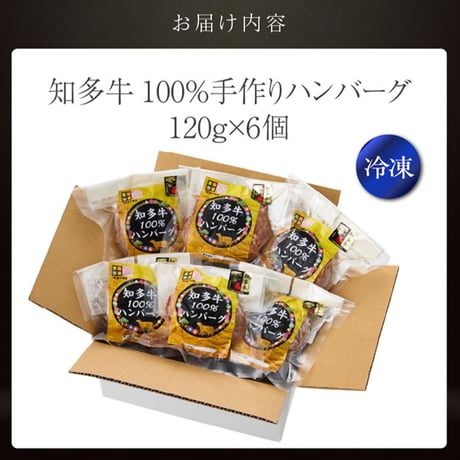 知多牛１００％ハンバーグ　１２０ｇ×６個【冷凍便・送料無料】