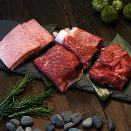 北海道産黒毛和牛 知床牛食べくらべ（410188）【送料無料】切り落とし・すき焼き・焼肉の豪華3種。世界遺産が育んだ黒毛和牛の旨味。ギフト・お取り寄せ。