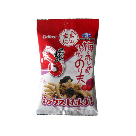 かっぱえびせん・梅と赤しそ香るサクサクのり天ミックス26g（5811）海老の旨み×梅しその爽やかさ おつまみ・おやつにぴったり