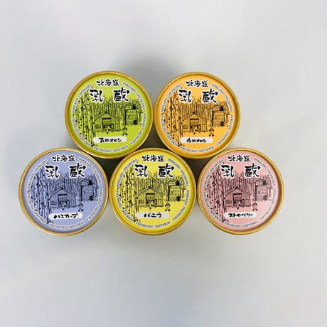 乳蔵アイスクリーム5個（110167）北海道ミルクと5種のフルーツを味わうアイスセット　送料無料　差し入れ　お取り寄せ　お中元　お歳暮　ギフト　贈答品