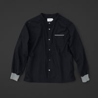 motone ユニセックス　マルチポケットシャツ　黒×グレー