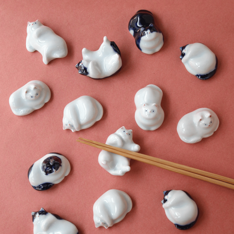 Sen ｜ 猫 箸置き（白） | Loops Online