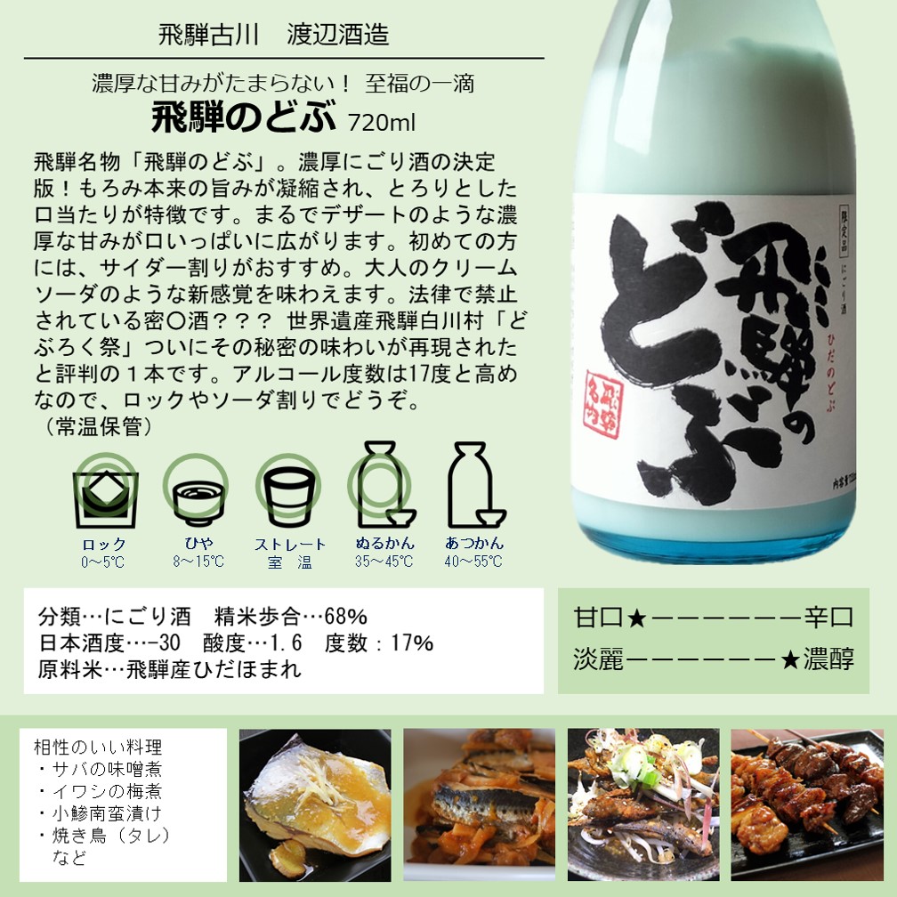 飛騨のどぶ 720ml | Liquor Shop Nagase Online Shop