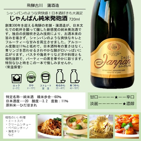 ㉔蒲酒造 じゃんぱん純米発砲酒 720ml