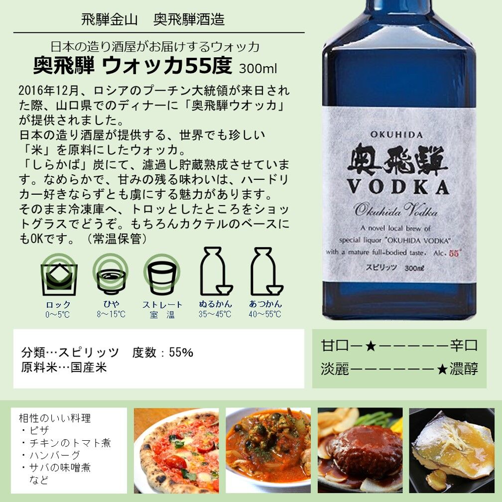 奥飛騨ウォッカ 300ml（D） | Liquor Shop Nagase Online Shop