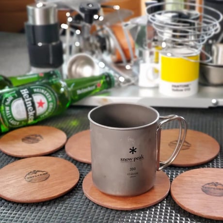 木製 TURF&CAMP カーワッペン兼コースター