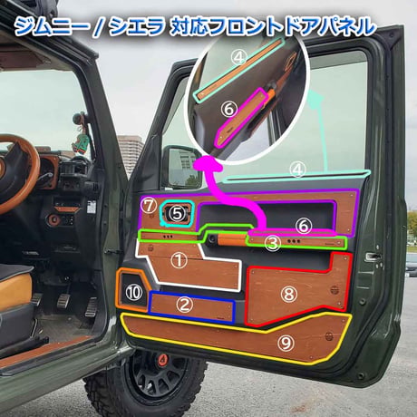 [フロントドア/④ガラス横パネル] 新型ジムニー/シエラ