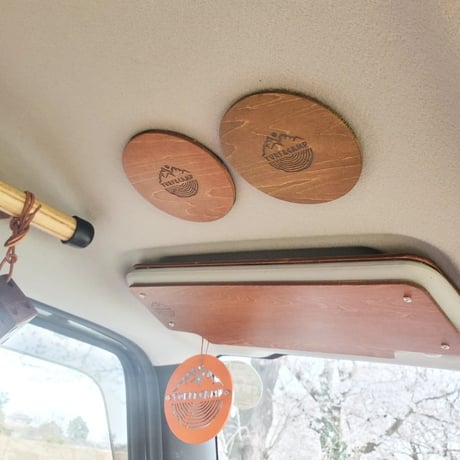 木製 TURF&CAMP カーワッペン兼コースター