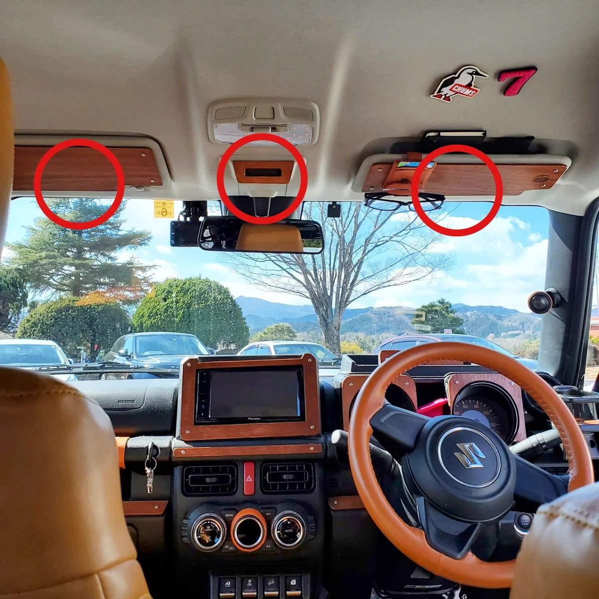 ウッドサンバイザー【ジムニーJB64専用品】 特別オーダー品/左ハンドル