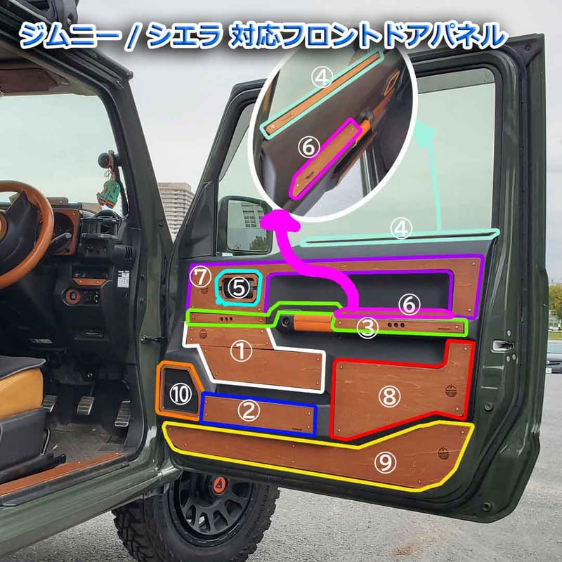 ま*る様 ジムニーJB64/74　ドアサイドパネル　ドアパンチ防止に！ ま*る様 ジムニーJB64/74 ドアサイドパネル ドアパンチ防止に