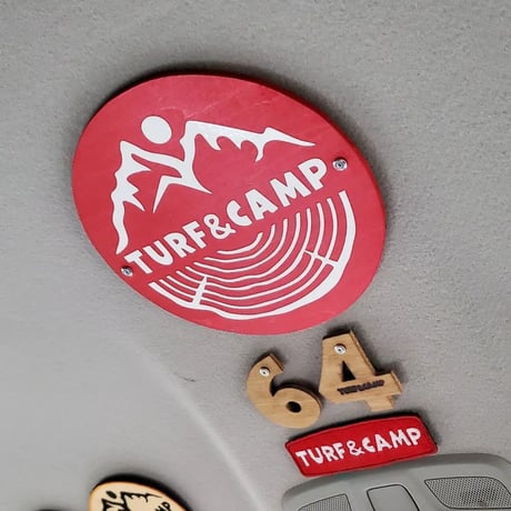 数量限定！木製 TURF&CAMP カーワッペン（特大）