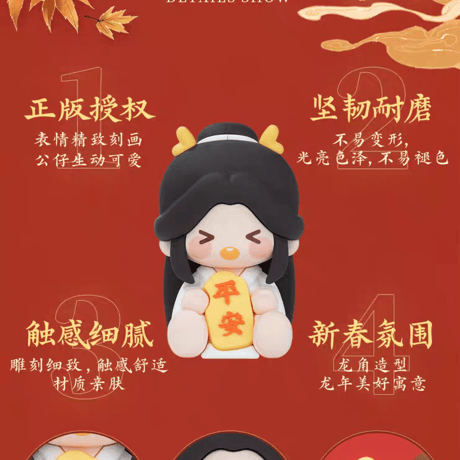 天官賜福アニメ　minidoll　龍賀新禧シリーズラバーフィギュア（ブラインド仕様）【お取り寄せ・日本から発送】