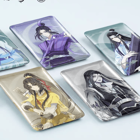魔道祖師　谷子屋　光反射缶バッジ【お取り寄せ・日本から発送】