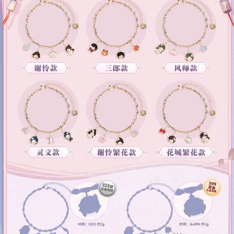 天官賜福アニメ　minidoll　錦繍繁花シリーズDIYブレスレット（ブラインド仕様）【お取り寄せ・日本から発送】