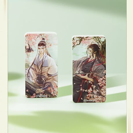 魔道祖師　南漫社　骨牌チャーム2点セット（歳載四景・春）【現品・日本から発送】