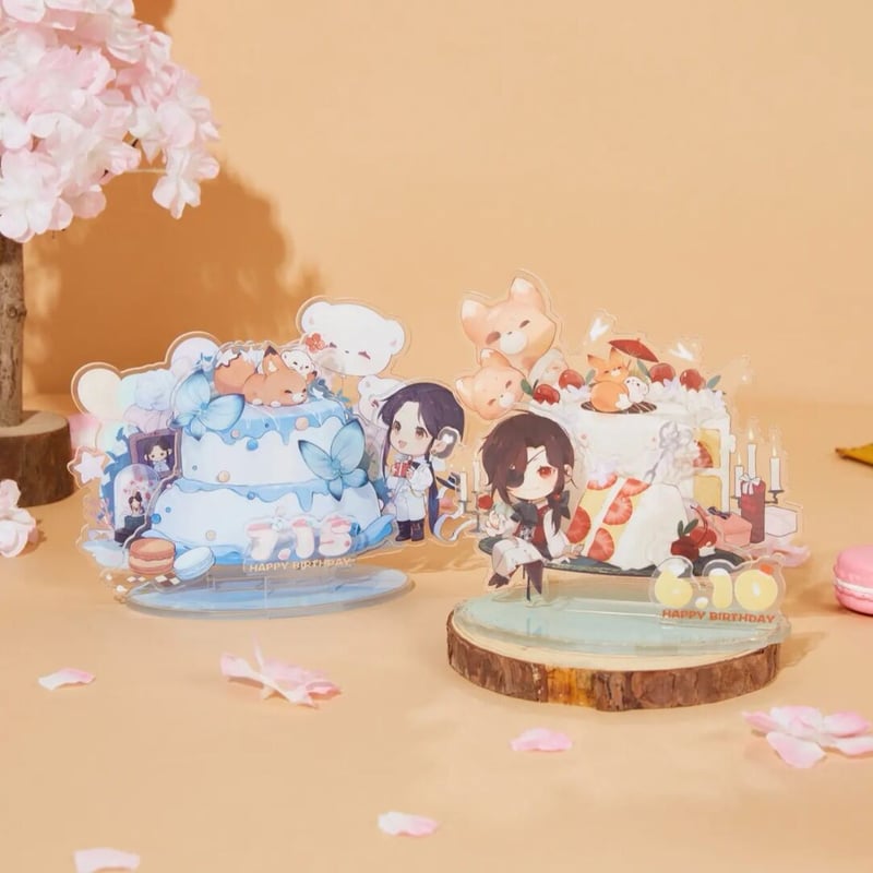天官賜福アニメ BEMOE 謝憐誕生日ちびキャラアクリルスタンド（玫瑰 