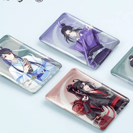 魔道祖師　谷子屋　光反射缶バッジ【お取り寄せ・日本から発送】