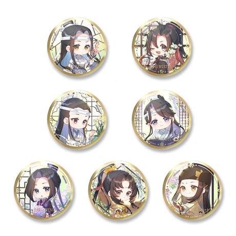 魔道祖師　南漫社　ちびキャラ缶バッジ（春花シリーズ）【お取り寄せ・日本から発送】