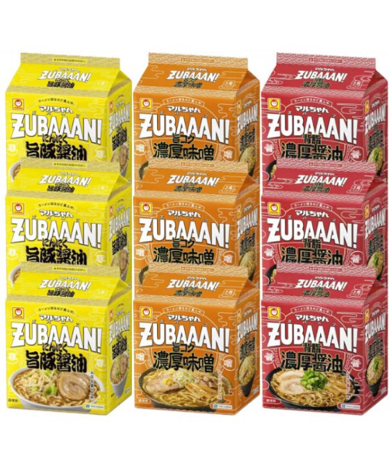 マルちゃん ZUBAAAN! 3種セット (背脂濃厚醤油、旨コク濃厚味噌 マルちゃん ZUBAAAN! 3種セット (背脂濃厚醤油、旨コク濃厚味噌