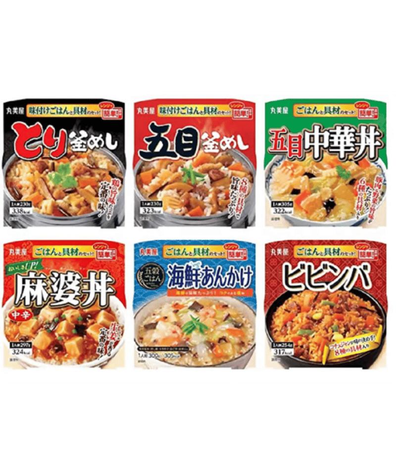 丸美屋 レンジで簡単!ごはん付きシリーズ 6種12食詰め合わせセット