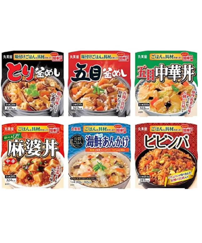 丸美屋 レンジで簡単!ごはん付きシリーズ 6種12食詰め合わせセット