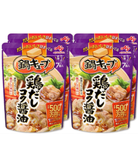味の素 鍋キューブ 鶏だしコク醤油 (7個入)x4袋